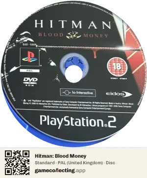 Hitman: Blood Money PlayStation 2, PAL disc