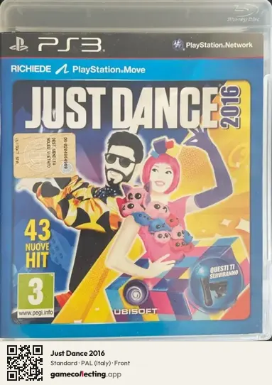 Just Dance 2016 PlayStation 3, Italy box front