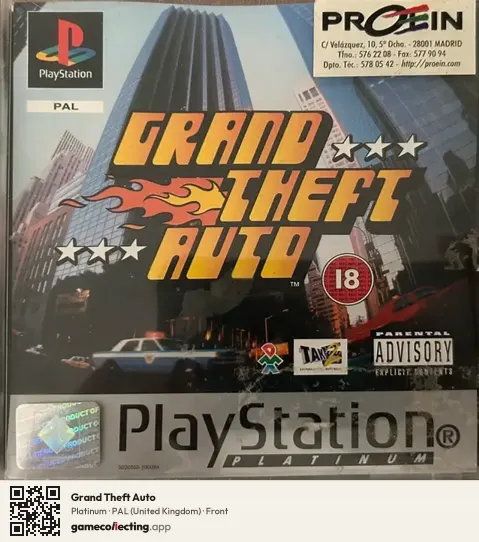 Grand Theft Auto PlayStation, United Kingdom box front