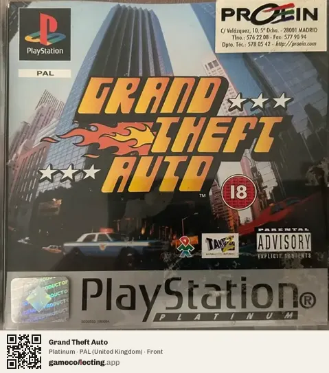 Grand Theft Auto PlayStation, United Kingdom box front