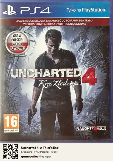 Uncharted 4: A Thief's End PlayStation 4, Poland box front