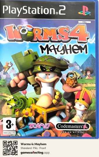 Worms 4: Mayhem PlayStation 2, PAL box front