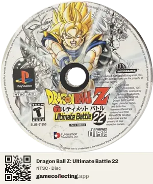 Dragon Ball Z: Ultimate Battle 22 PlayStation, NTSC disc