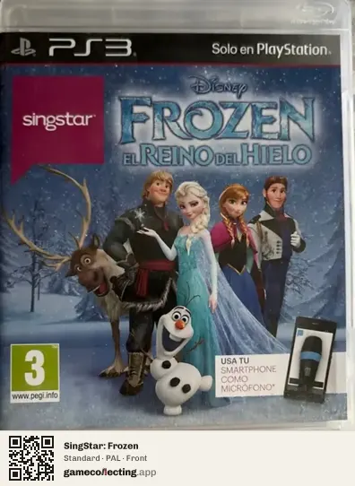 SingStar: Frozen PlayStation 3, PAL box front