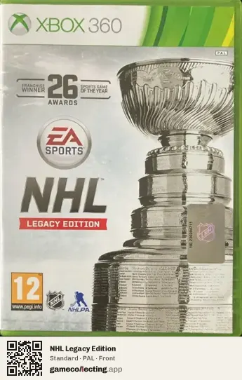 NHL Legacy Edition Xbox 360, PAL box front