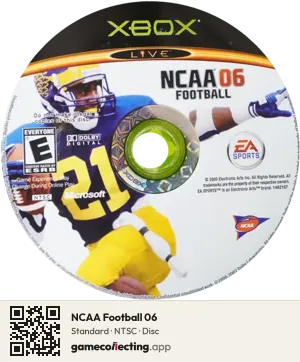 NCAA Football 06 Xbox, NTSC disc