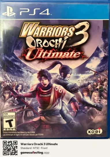 Warriors Orochi 3 Ultimate PlayStation 4, NTSC box front