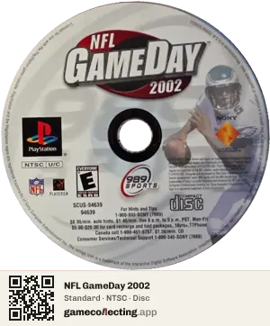 NFL GameDay 2002 PlayStation, NTSC disc