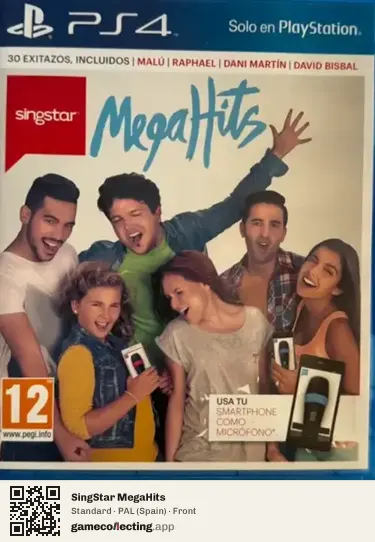 SingStar MegaHits PlayStation 4, Spain box front