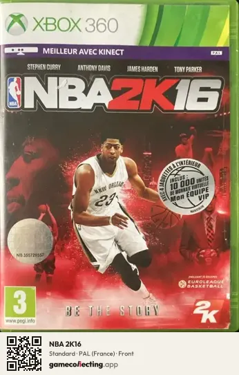 NBA 2K16 Xbox 360, France box front