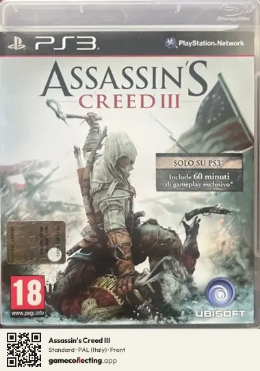 Assassin's Creed III PlayStation 3, Italy box front