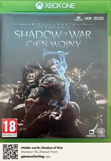 Middle-earth: Shadow of War Xbox One, Poland box front