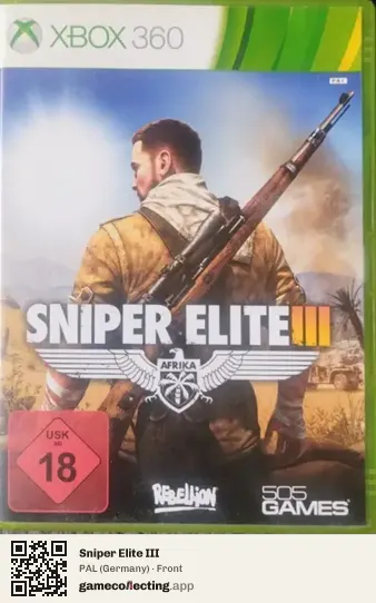 Sniper Elite III Xbox 360, Germany box front