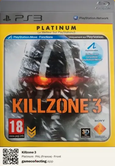 Killzone 3 PlayStation 3, France box front