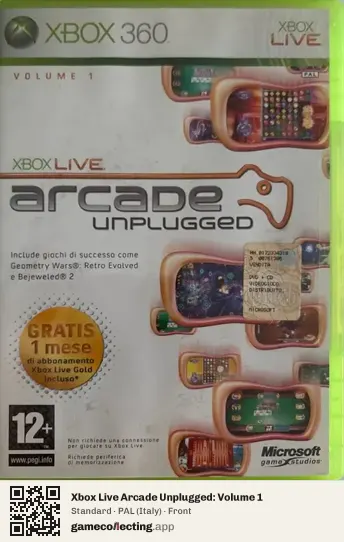 Xbox Live Arcade Unplugged: Volume 1 Xbox 360, Italy box front