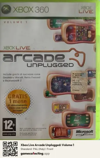 Xbox Live Arcade Unplugged: Volume 1 Xbox 360, Italy box front