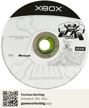 Furious Karting Xbox, PAL disc