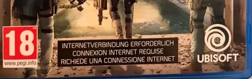 Tom Clancy's The Division 2, the PEGI square on its front