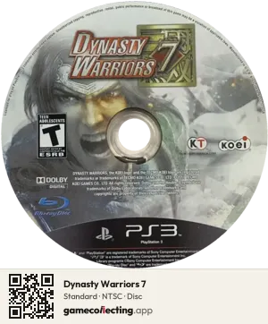 Dynasty Warriors 7 PlayStation 3, NTSC disc