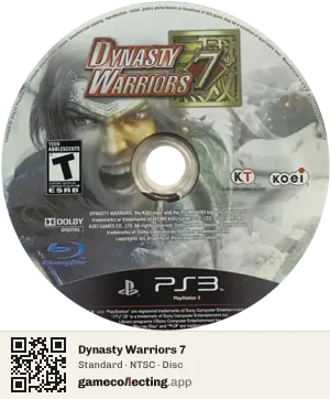 Dynasty Warriors 7 PlayStation 3, NTSC disc
