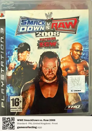 WWE SmackDown vs. Raw 2008 PlayStation 3, United Kingdom box front