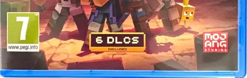 Minecraft Dungeons, the PEGI square on its front