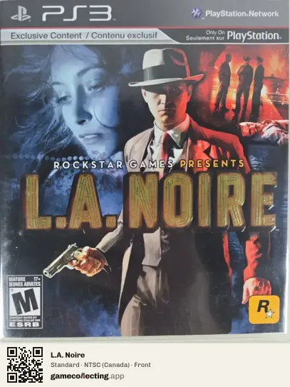 L.A. Noire PlayStation 3, Canada box front