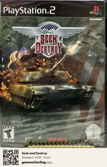 Seek and Destroy PlayStation 2, NTSC box front