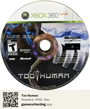 Too Human Xbox 360, NTSC disc