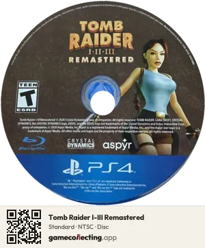 Tomb Raider I-III Remastered PlayStation 4, NTSC disc