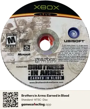 Brothers in Arms: Earned in Blood Xbox, NTSC disc