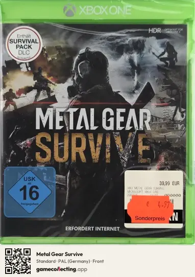 Metal Gear Survive Xbox One, Germany box front