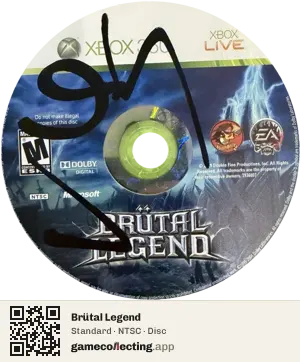 Brütal Legend Xbox 360, NTSC disc