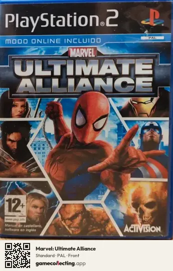 Marvel: Ultimate Alliance PlayStation 2, PAL box front