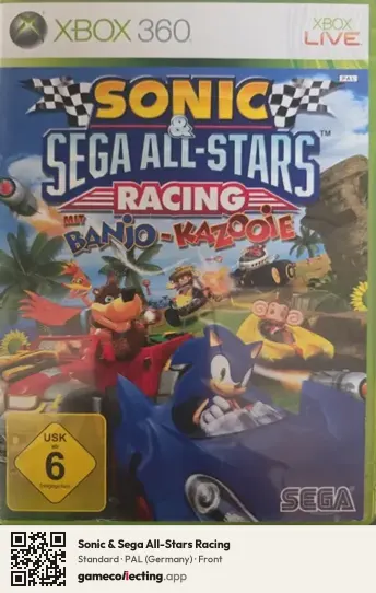 Sonic & Sega All-Stars Racing Xbox 360, Germany box front