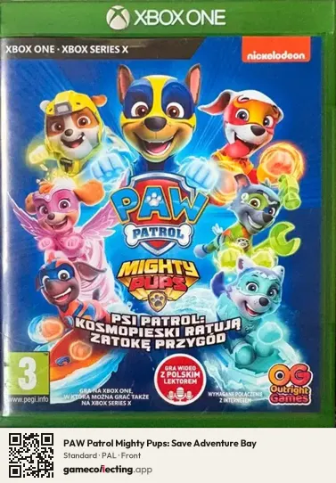 PAW Patrol Mighty Pups: Save Adventure Bay Xbox Series X, PAL box front