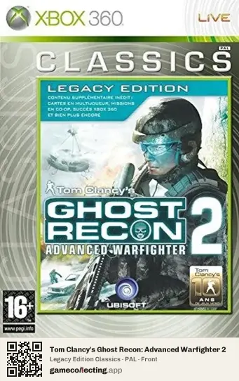 Tom Clancy's Ghost Recon: Advanced Warfighter 2 Xbox 360, PAL box front