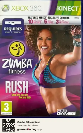 Zumba Fitness Rush Xbox 360, PAL box front