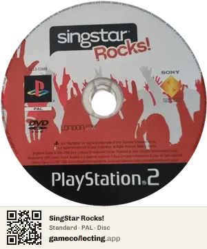 SingStar Rocks! PlayStation 2, PAL disc