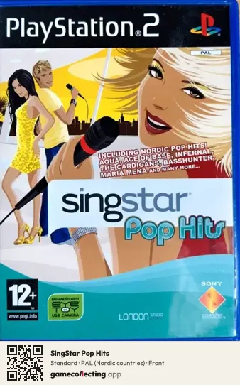 SingStar Pop Hits PlayStation 2, Nordic countries box front