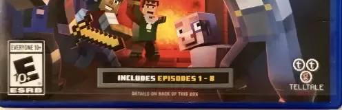 Minecraft: Story Mode, the ESRB box on its front