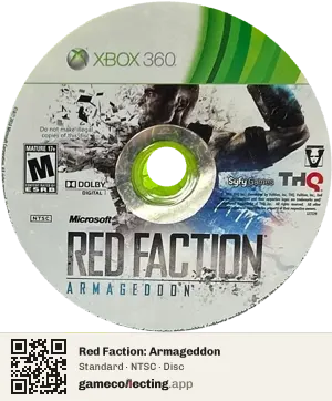 Red Faction: Armageddon Xbox 360, NTSC disc