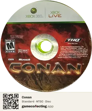 Conan Xbox 360, NTSC disc