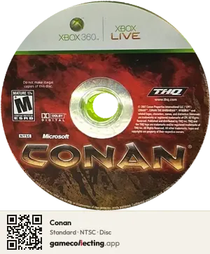 Conan Xbox 360, NTSC disc