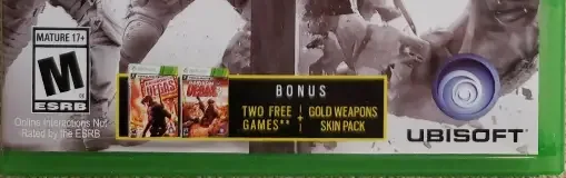 Tom Clancy's Rainbow Six Siege, the ESRB box on its front