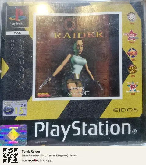 Tomb Raider PlayStation, United Kingdom box front