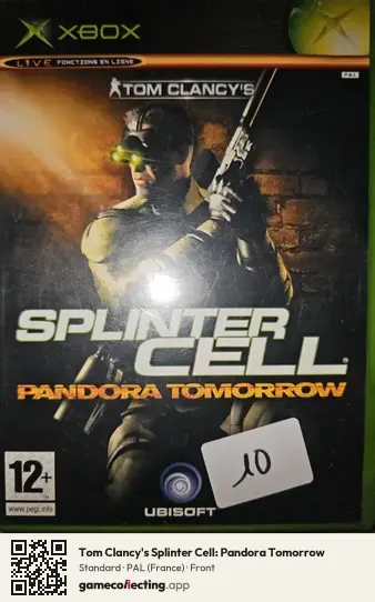 Tom Clancy's Splinter Cell: Pandora Tomorrow Xbox, France box front