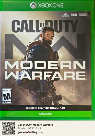 Call of Duty: Modern Warfare Xbox One, NTSC box front