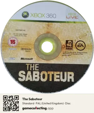 The Saboteur Xbox 360, PAL disc