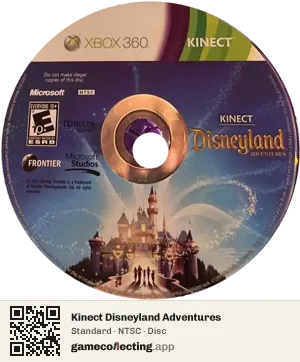 Kinect Disneyland Adventures Xbox 360, NTSC disc